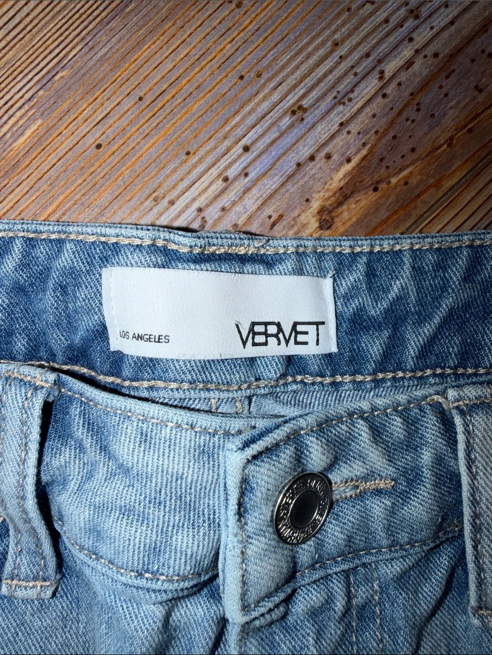 Vervet Light Blue Distressed Denim Jean Shorts - Picture 3 of 7